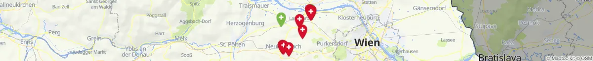 Kartenansicht für Apotheken-Notdienste in der Nähe von Michelhausen (Tulln, Niederösterreich)